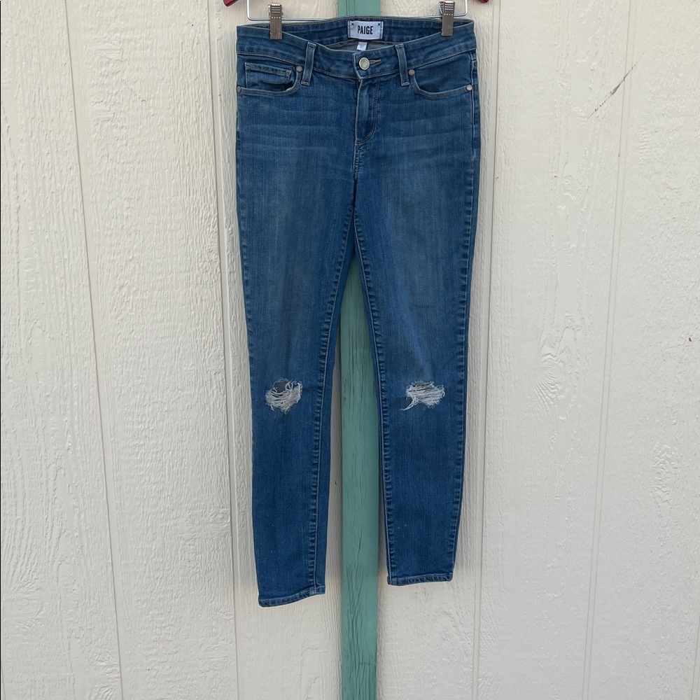 Paige Denim Verdugo Crop Ankle Skinny Jean Distressed Womens Size 27